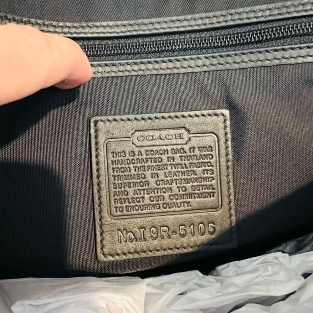 Vintage Coach Briefcase Messenger Laptop Bag Nylon & Leather Black USA